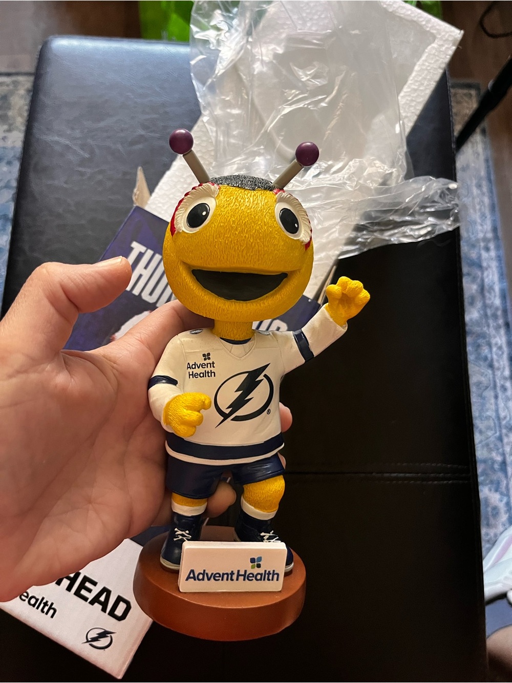 Tampa Bay Lightning AdventHealth Bee Mascot Bobblehead - Yellow & Navy